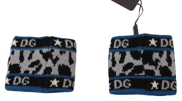 Exclusive Blue Cashmere-Wool Blend Wrist Wrap Dolce & Gabbana