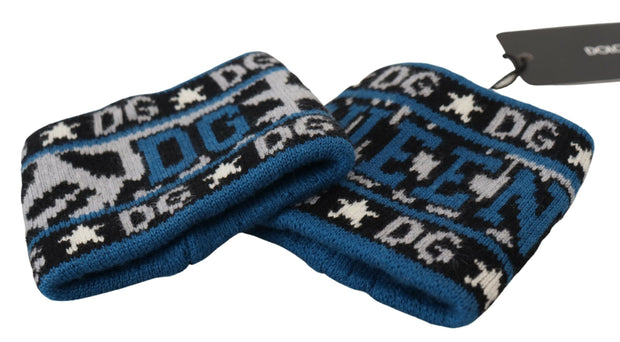 Exclusive Blue Cashmere-Wool Blend Wrist Wrap Dolce & Gabbana