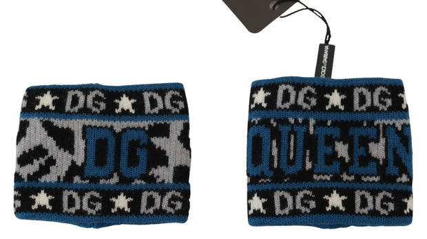 Exclusive Blue Cashmere-Wool Blend Wrist Wrap Dolce & Gabbana