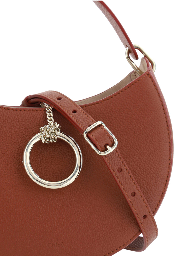 Sepia Brown Small Arlène Leather Shoulder Bag Chloé