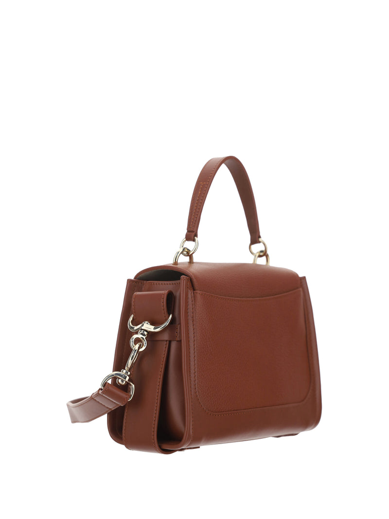 Elegant Sepia Brown Calfskin Shoulder Handbag Chloé