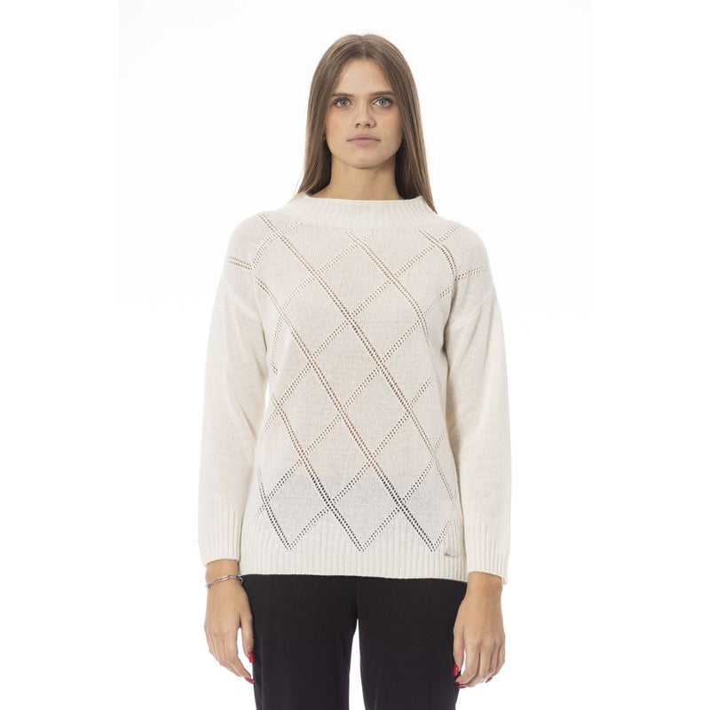 Beige Wool Women Sweater Baldinini Trend