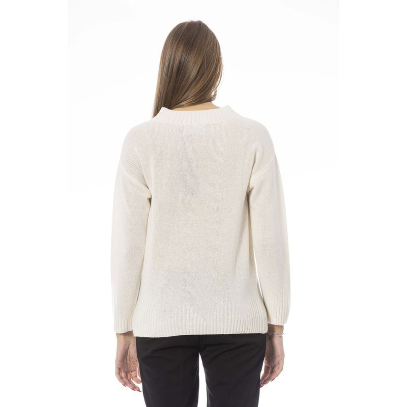 Beige Wool Women Sweater Baldinini Trend