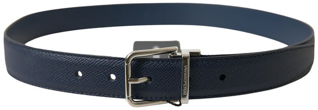 Aquamarine Blue Leather Belt Dolce & Gabbana