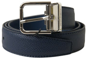 Aquamarine Blue Leather Belt Dolce & Gabbana