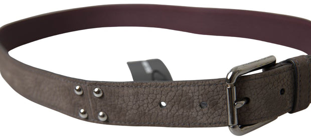 Elegant Brown Leather Belt with Metal Buckle Dolce & Gabbana