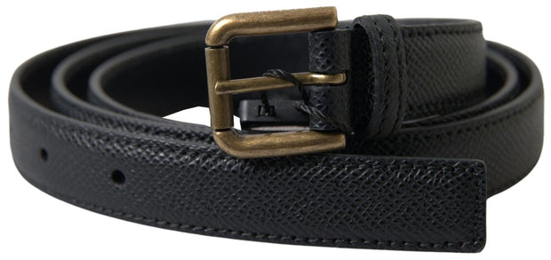 Elegant Black Italian Leather Belt Dolce & Gabbana