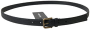 Elegant Black Italian Leather Belt Dolce & Gabbana