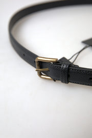 Elegant Black Italian Leather Belt Dolce & Gabbana