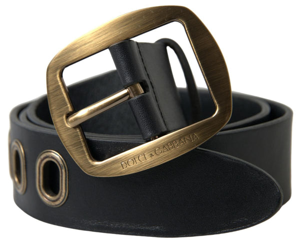 Sleek Italian Leather Belt with Metal Buckle Dolce & Gabbana