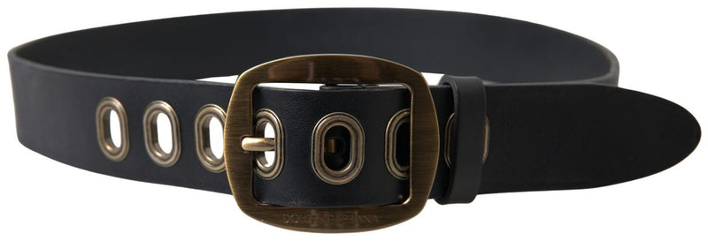 Sleek Italian Leather Belt with Metal Buckle Dolce & Gabbana