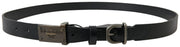 Elegant Black Leather Belt - Metal Buckle Closure Dolce & Gabbana