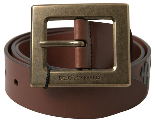 Elegant Leather Belt with Metal Buckle Dolce & Gabbana