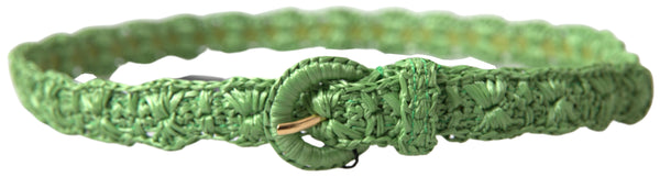 Elegant Green Viscose Belt with Metal Buckle Dolce & Gabbana