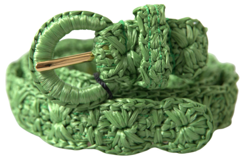 Elegant Green Viscose Belt with Metal Buckle Dolce & Gabbana