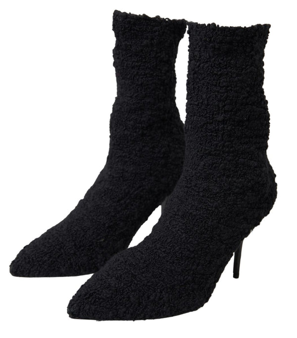 Elegant Virgin Wool Mid Calf Boots Dolce & Gabbana