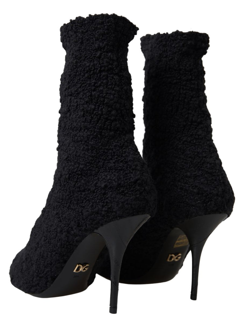 Elegant Virgin Wool Mid Calf Boots Dolce & Gabbana