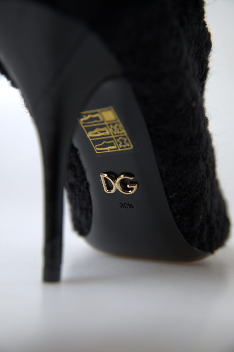 Elegant Virgin Wool Mid Calf Boots Dolce & Gabbana