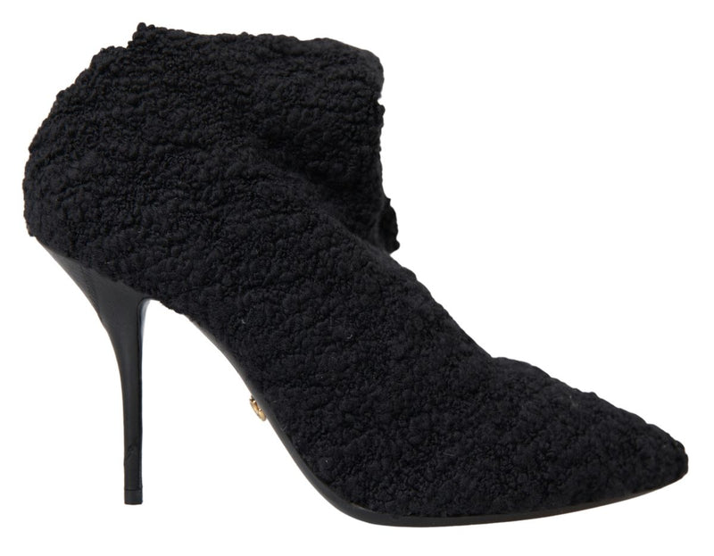 Elegant Virgin Wool Mid Calf Boots Dolce & Gabbana