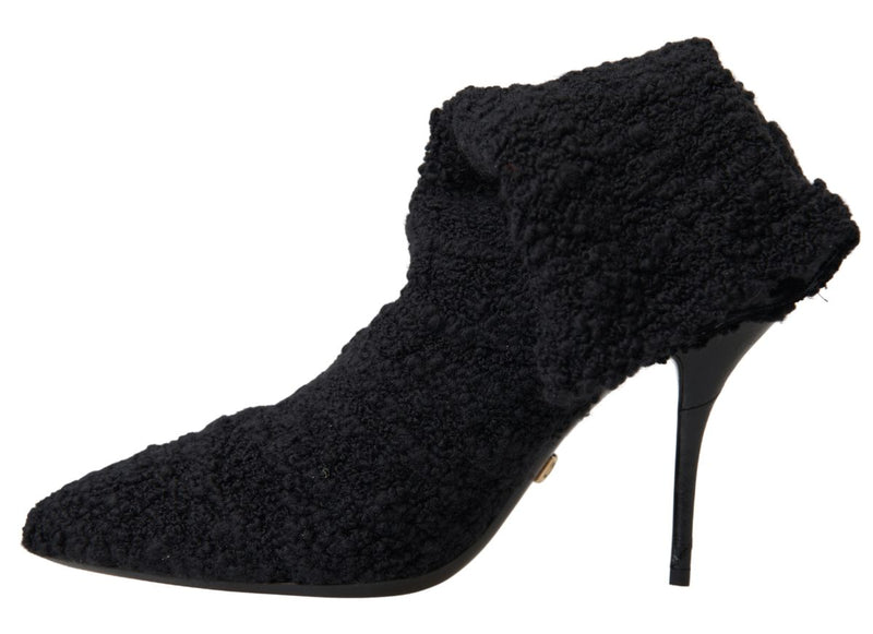 Elegant Virgin Wool Mid Calf Boots Dolce & Gabbana