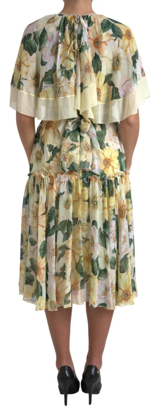 Elegant Silk Floral Maxi Dress Dolce & Gabbana