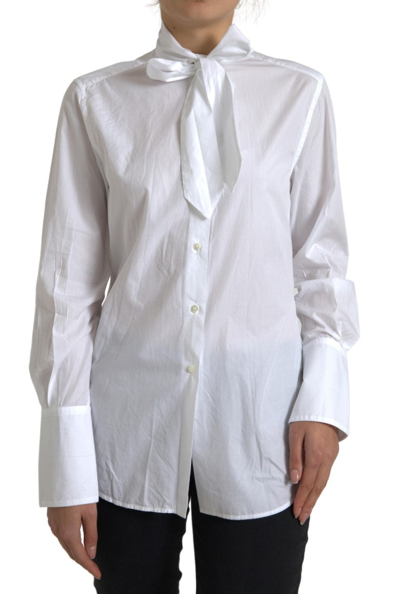 Elegant White Cotton Long Sleeve Shirt Dolce & Gabbana