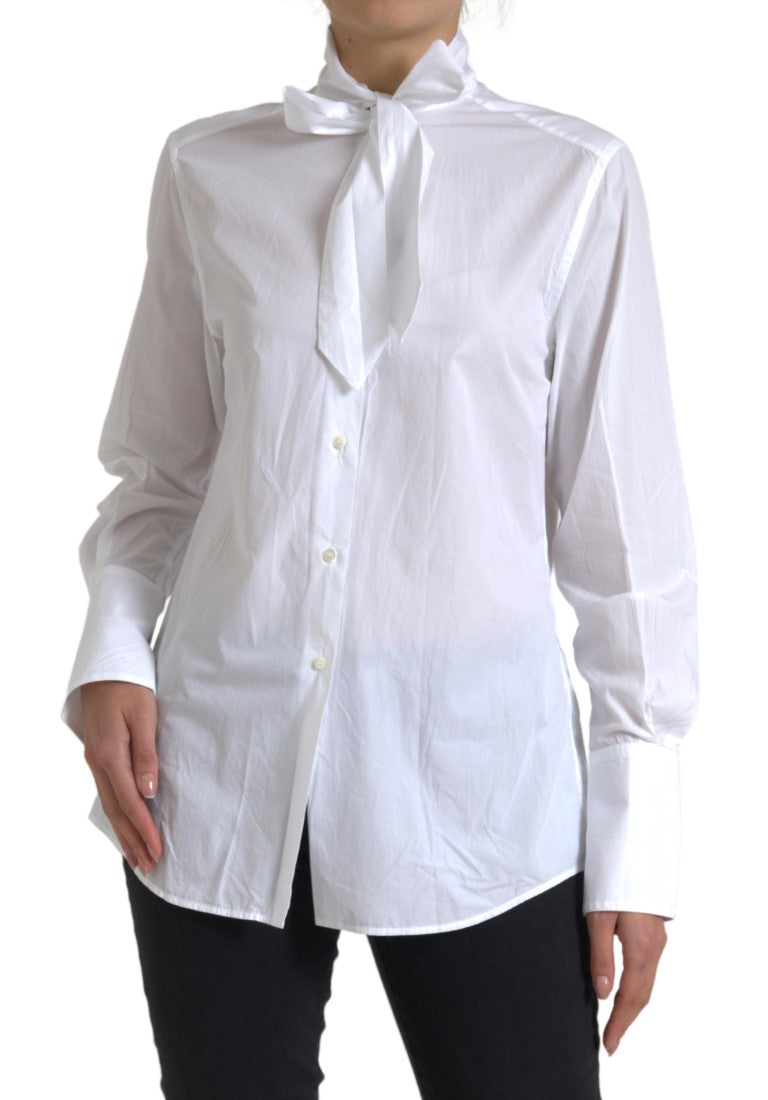 Elegant White Cotton Long Sleeve Shirt Dolce & Gabbana