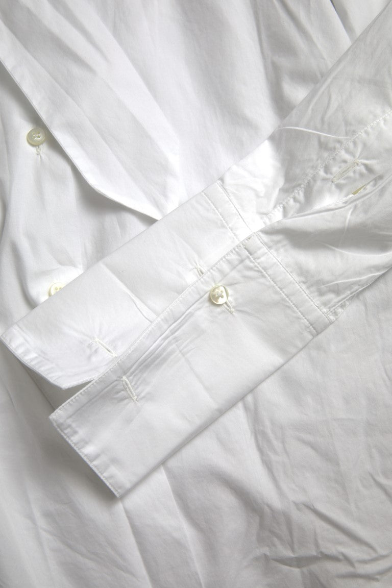 Elegant White Cotton Long Sleeve Shirt Dolce & Gabbana