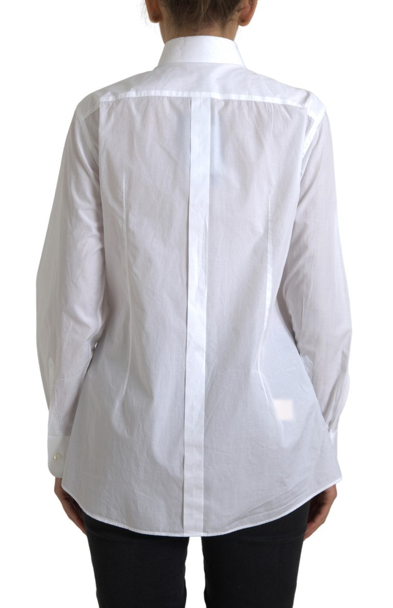 Elegant White Cotton Poplin Dress Shirt Dolce & Gabbana