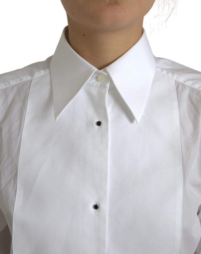 Elegant White Cotton Poplin Dress Shirt Dolce & Gabbana