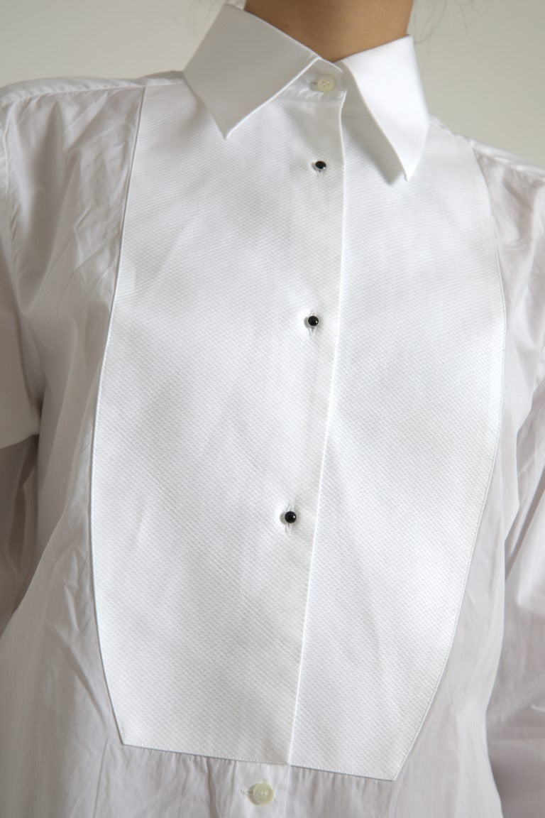 Elegant White Cotton Poplin Dress Shirt Dolce & Gabbana