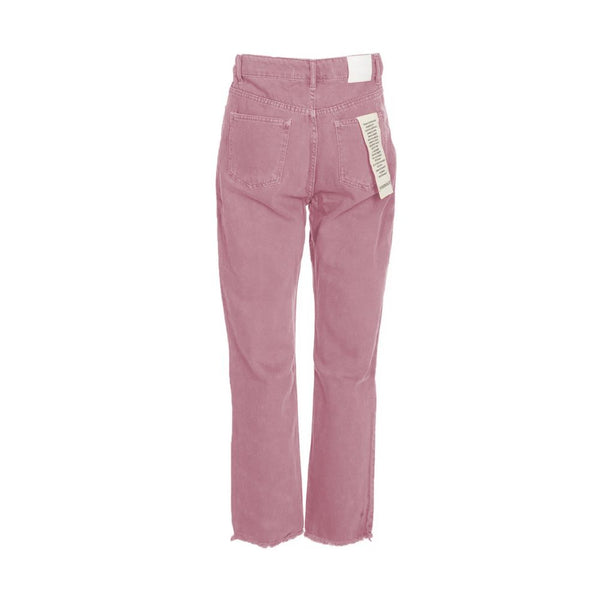 Chic Pink Raw Cut Bottom Jeans Hinnominate