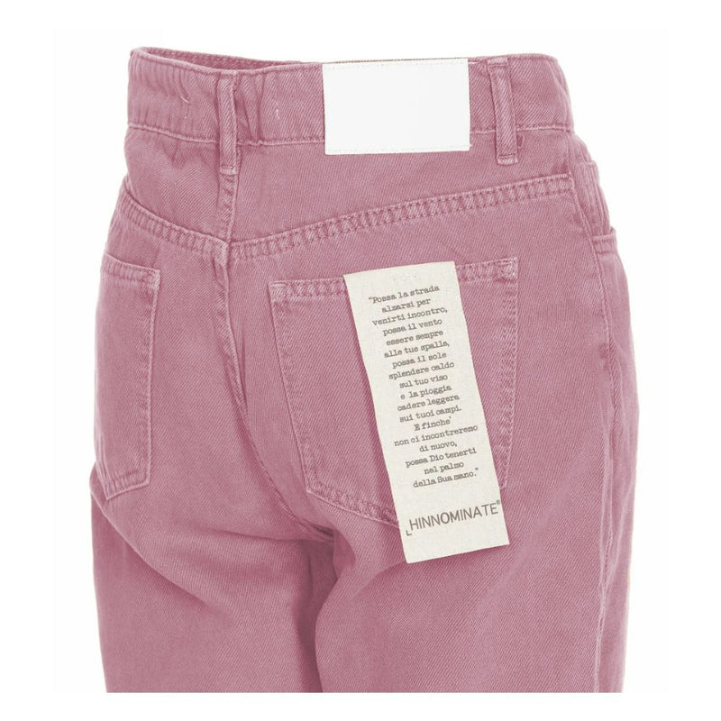 Chic Pink Raw Cut Bottom Jeans Hinnominate