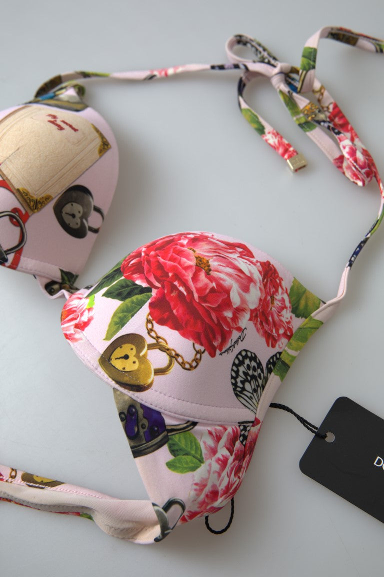 Chic Floral Bikini Top Elegance Dolce & Gabbana