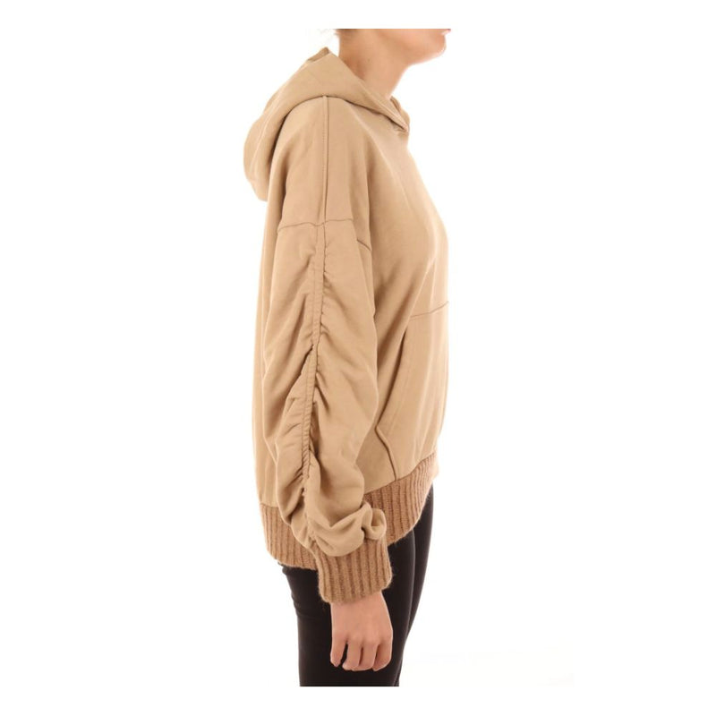 Chic Oversized Cotton Hoodie with Ruffled Sleeves Hinnominate