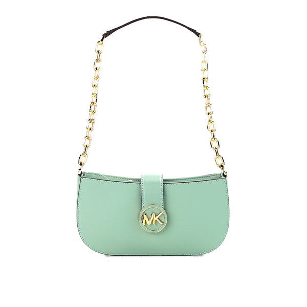 Carmen Small Sea Green Leather Pouchette Shoulder Crossbody Purse Michael Kors