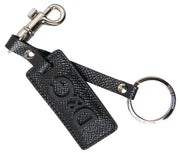 Elegant Black Leather Keyring Accessory Dolce & Gabbana