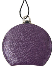 Elegant Purple Leather Mirror Holder Dolce & Gabbana