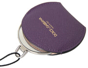 Elegant Purple Leather Mirror Holder Dolce & Gabbana