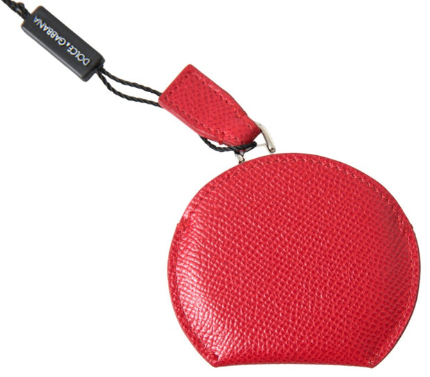 Elegant Red Leather Mirror Holder Dolce & Gabbana