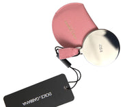 Chic Pink Leather Hand Mirror Holder Dolce & Gabbana