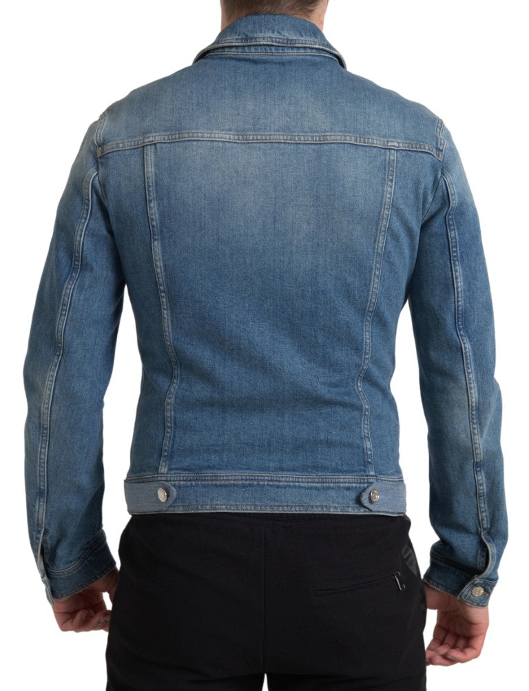 Elegant Blue Denim Stretch Jacket Dolce & Gabbana