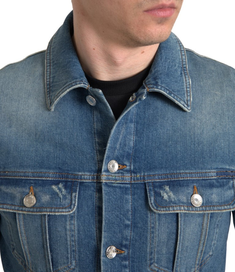 Elegant Blue Denim Stretch Jacket Dolce & Gabbana