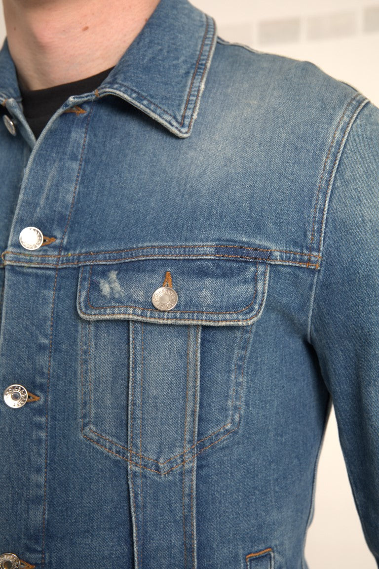 Elegant Blue Denim Stretch Jacket Dolce & Gabbana