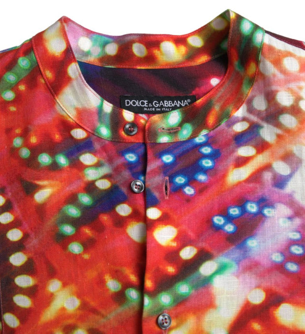 Stunning Multicolor Linen Casual Shirt Dolce & Gabbana