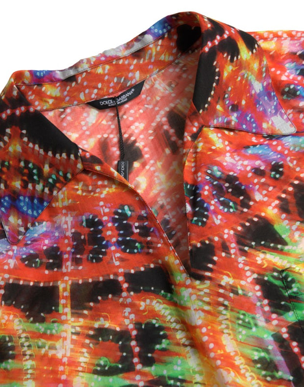 Multicolor Luminarie Print Cotton Polo Shirt Dolce & Gabbana