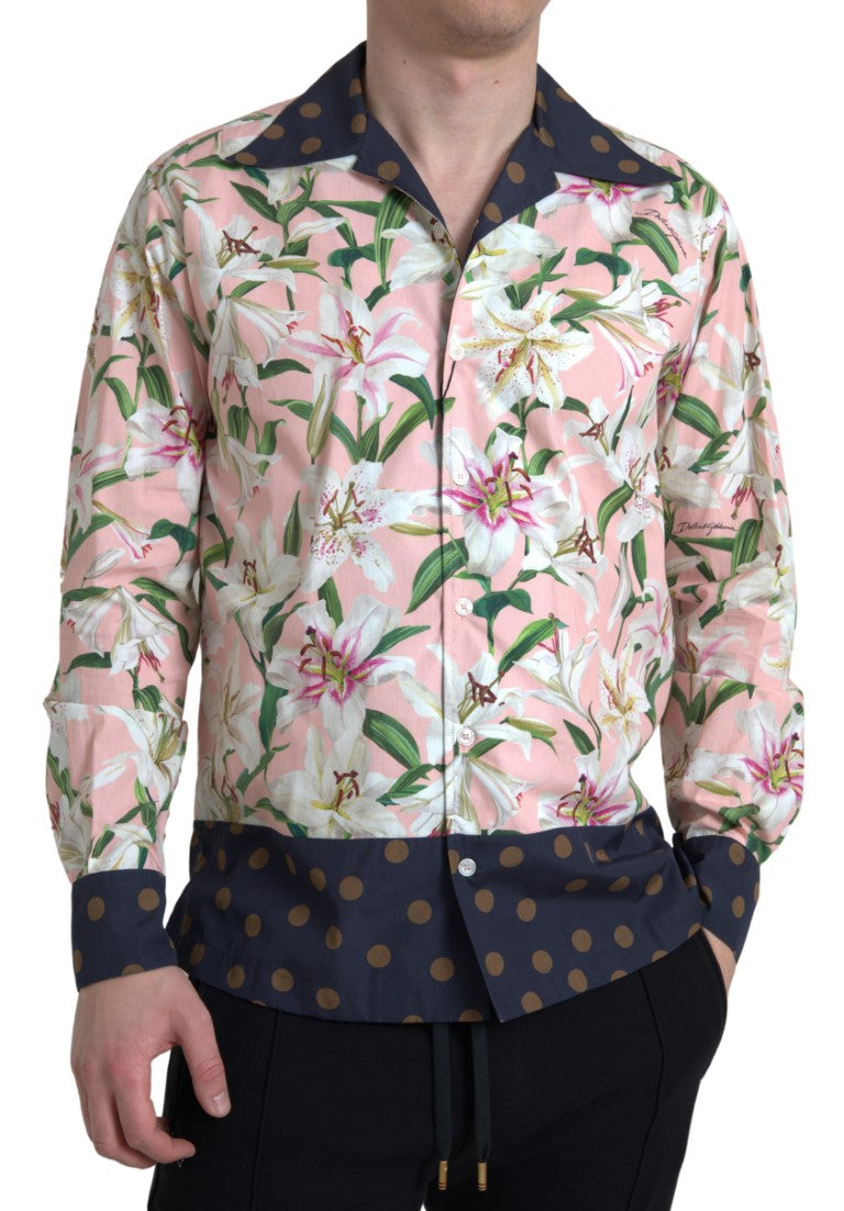 Elegant Slim Fit Pink Casual Shirt Dolce & Gabbana