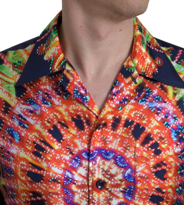 Multicolor Silk Button-Down Casual Shirt Dolce & Gabbana