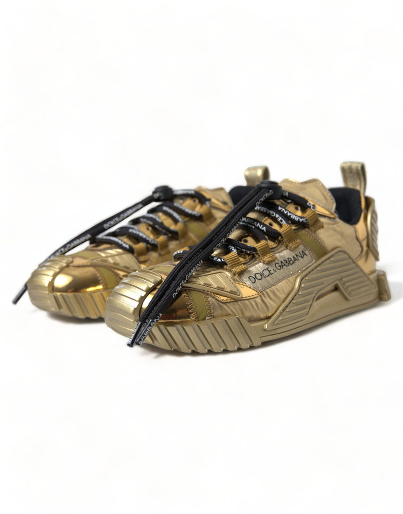 Gleaming Gold-Toned Luxury Sneakers Dolce & Gabbana