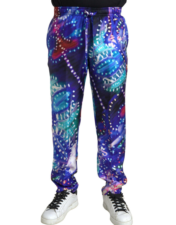 Multicolor Silk Jogger Pants Dolce & Gabbana